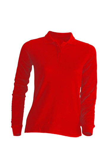POLO REGULAR LADY LS ( JHK T-SHIRT ) rosso
